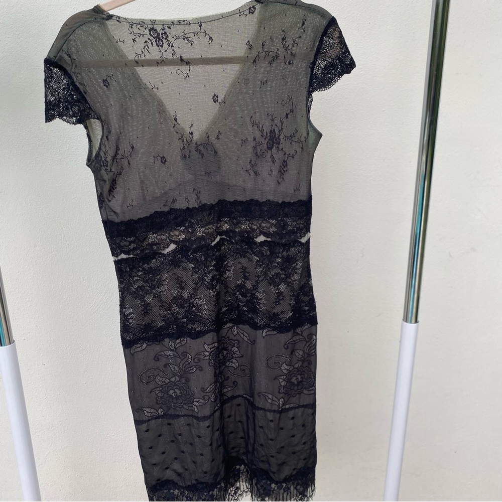 Y2K Euro Whimsygoth Black Mesh & Lace Dress Size Medium - Picture 6 of 10